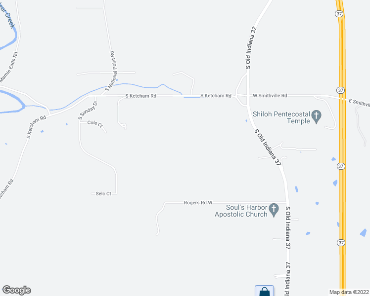 map of restaurants, bars, coffee shops, grocery stores, and more near 7051 South Ketcham Road in Bloomington