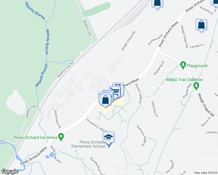 map of restaurants, bars, coffee shops, grocery stores, and more near 8621 Fluttering Leaf Tr in Odenton