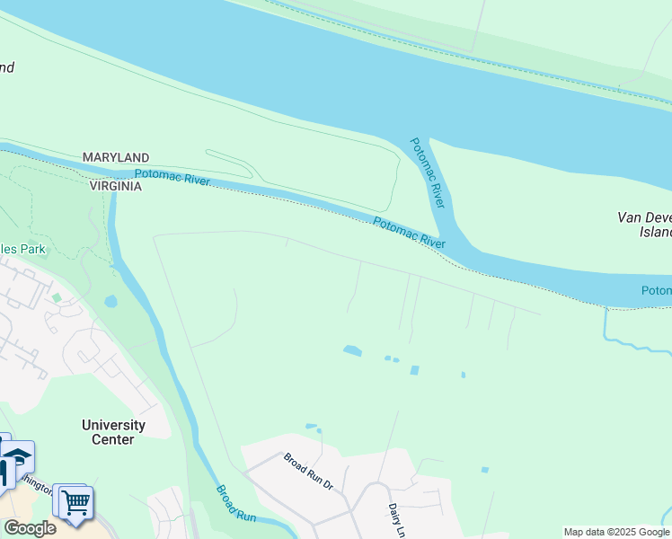 map of restaurants, bars, coffee shops, grocery stores, and more near 19410 Youngs Cliff Road in Sterling