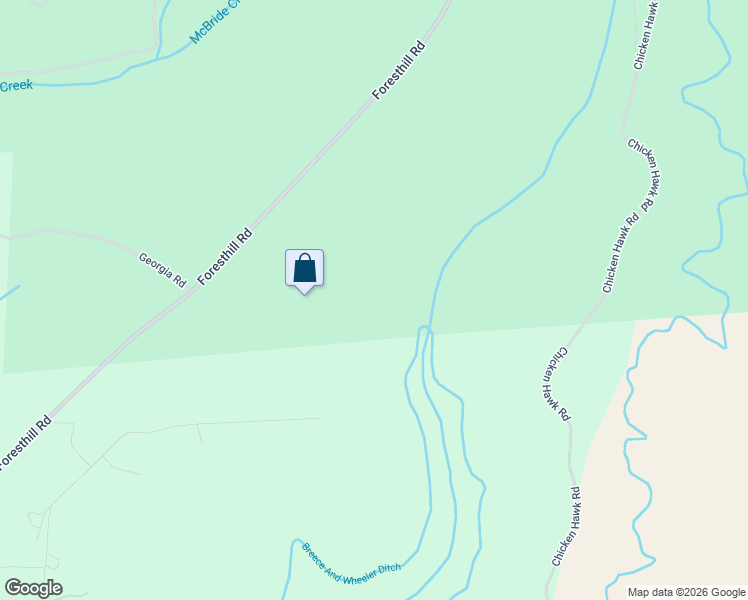 map of restaurants, bars, coffee shops, grocery stores, and more near in Michigan Bluff