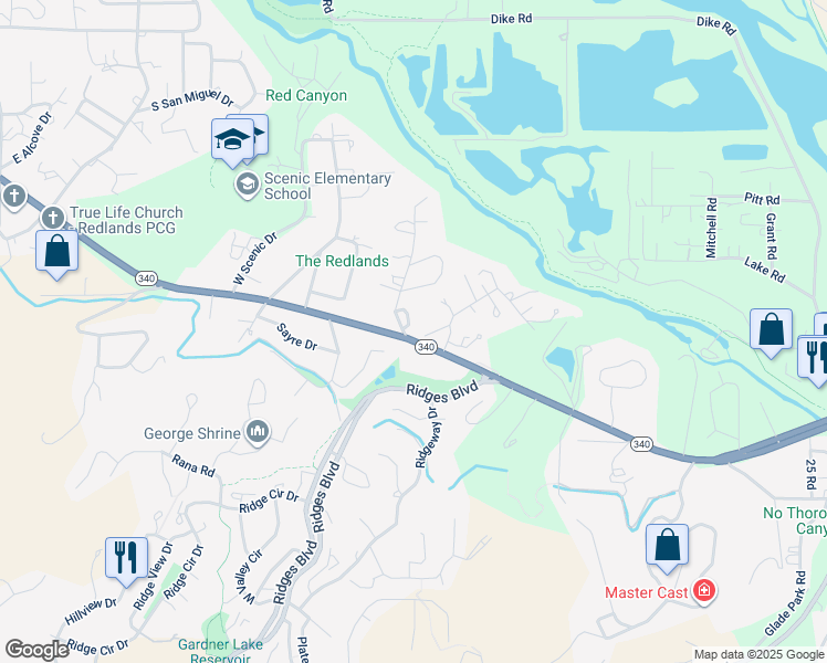map of restaurants, bars, coffee shops, grocery stores, and more near 105 Red Mesa Heights Road in Grand Junction