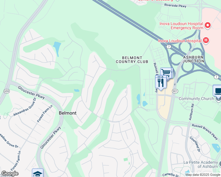 map of restaurants, bars, coffee shops, grocery stores, and more near 19812 Bethpage Ct in Ashburn