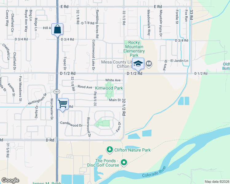 map of restaurants, bars, coffee shops, grocery stores, and more near 3243 Downey Court in Clifton
