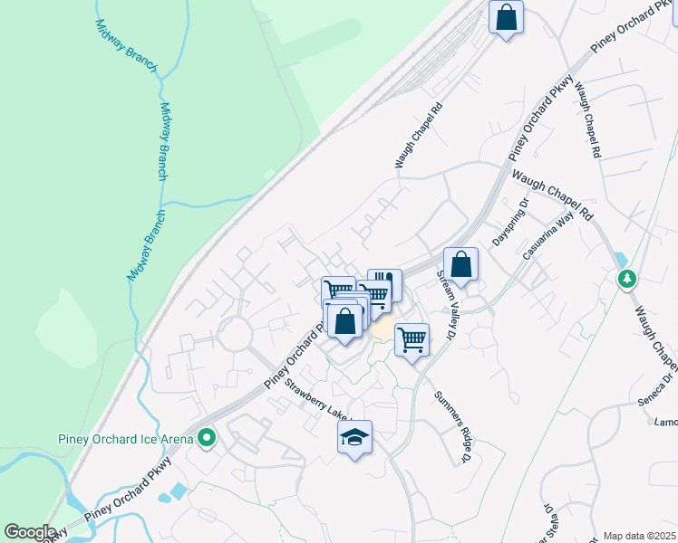 map of restaurants, bars, coffee shops, grocery stores, and more near 8615 Fluttering Leaf Tr in Odenton