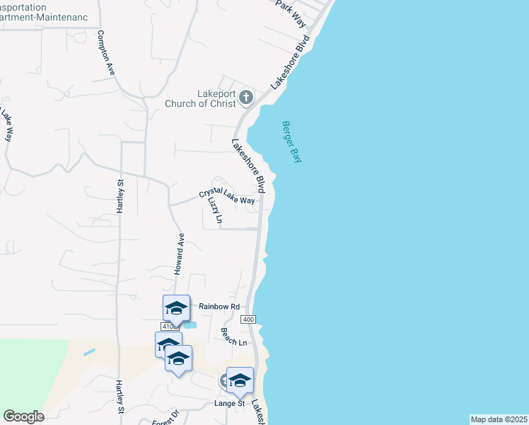 map of restaurants, bars, coffee shops, grocery stores, and more near 2776 Lakeshore Boulevard in Lakeport