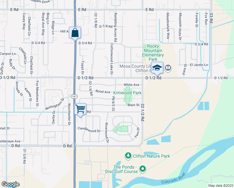 map of restaurants, bars, coffee shops, grocery stores, and more near 3235 White Avenue in Clifton