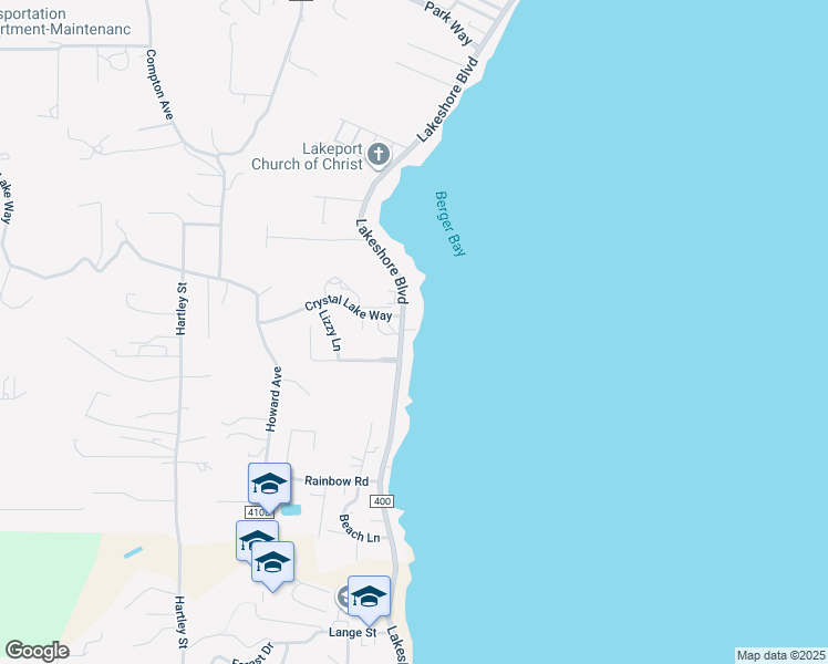 map of restaurants, bars, coffee shops, grocery stores, and more near 2776 Lakeshore Boulevard in Lakeport
