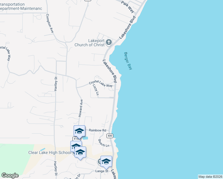 map of restaurants, bars, coffee shops, grocery stores, and more near 2791 Lakeshore Boulevard in Lakeport