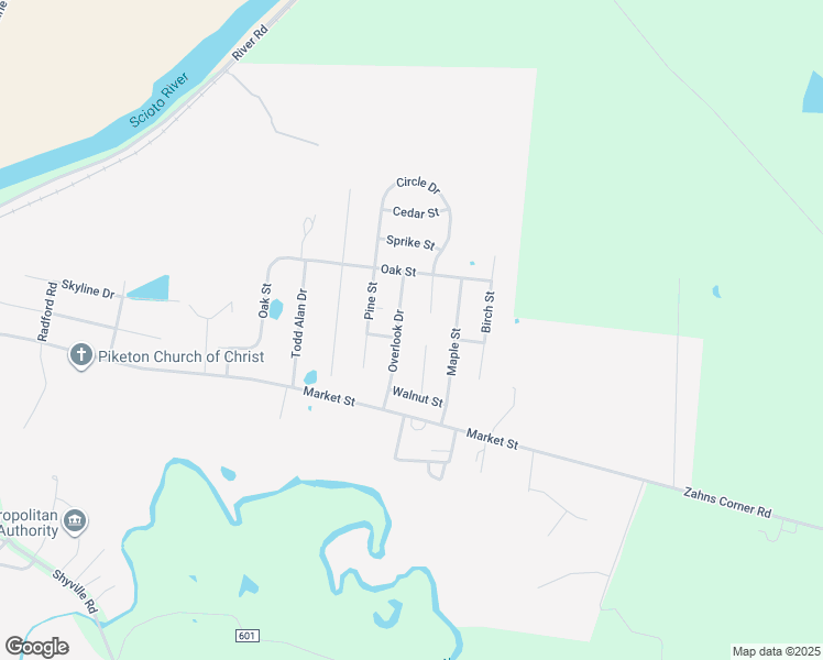 map of restaurants, bars, coffee shops, grocery stores, and more near 305 Overlook Drive in Piketon