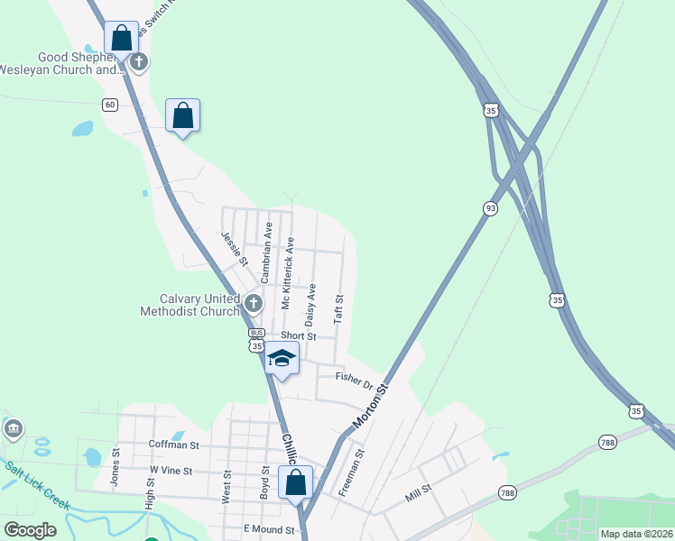 map of restaurants, bars, coffee shops, grocery stores, and more near 185 Taft Street in Jackson