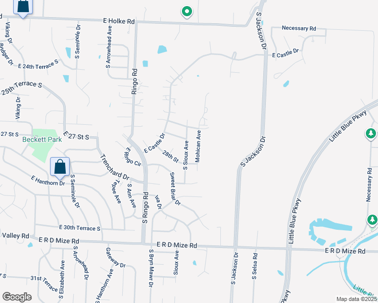 map of restaurants, bars, coffee shops, grocery stores, and more near 2709 South Sioux Avenue in Independence