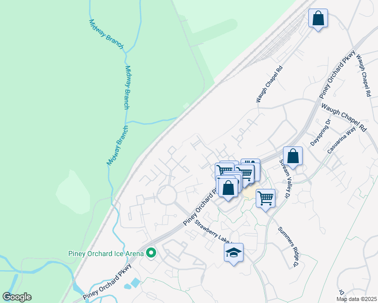 map of restaurants, bars, coffee shops, grocery stores, and more near 8648 Willow Leaf Lane in Odenton