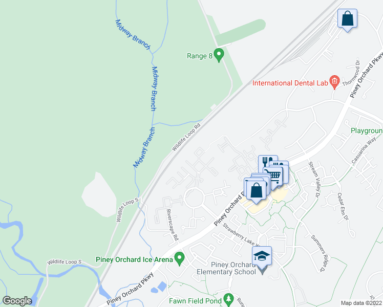 map of restaurants, bars, coffee shops, grocery stores, and more near 8616 Aspen Grove Court in Odenton