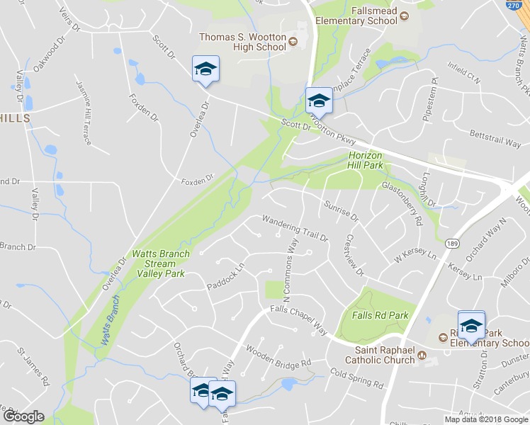 map of restaurants, bars, coffee shops, grocery stores, and more near 9013 Wandering Trail Drive in Potomac