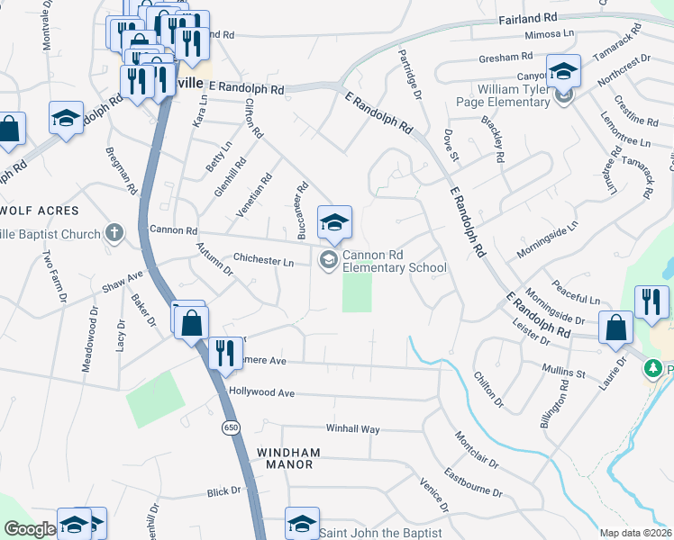 map of restaurants, bars, coffee shops, grocery stores, and more near 901 Cannon Road in Silver Spring