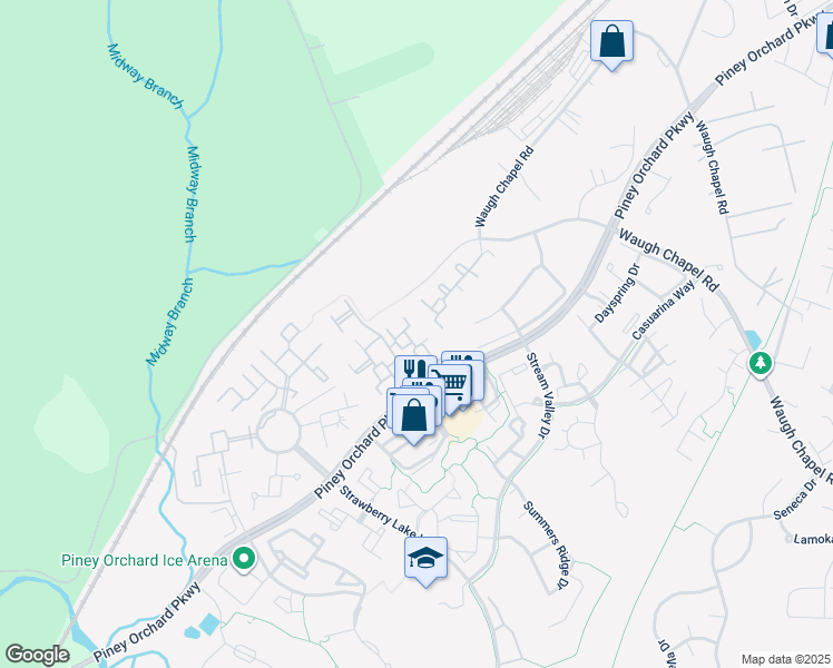 map of restaurants, bars, coffee shops, grocery stores, and more near 8610 Fluttering Leaf Tr in Odenton