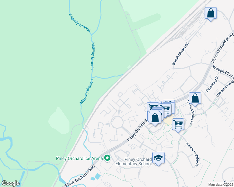 map of restaurants, bars, coffee shops, grocery stores, and more near 8628 Aspen Grove Court in Odenton