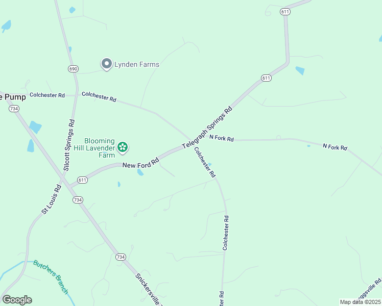 map of restaurants, bars, coffee shops, grocery stores, and more near 19829 Colchester Road in Purcellville