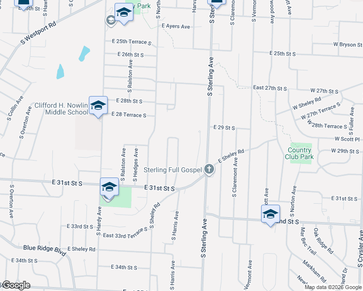 map of restaurants, bars, coffee shops, grocery stores, and more near 2825 Appleton Avenue in Independence