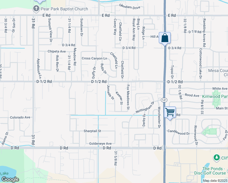 map of restaurants, bars, coffee shops, grocery stores, and more near 437 1/2 Keener Street in Grand Junction