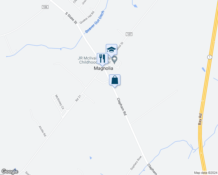 map of restaurants, bars, coffee shops, grocery stores, and more near 19 Thorn Street in Magnolia