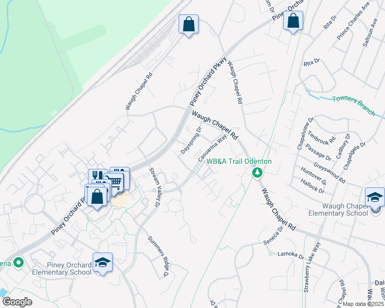map of restaurants, bars, coffee shops, grocery stores, and more near 723 Quiet Pond Court in Odenton