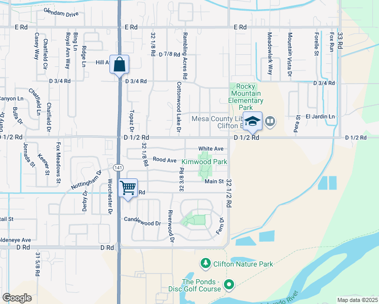map of restaurants, bars, coffee shops, grocery stores, and more near 3231 White Avenue in Clifton