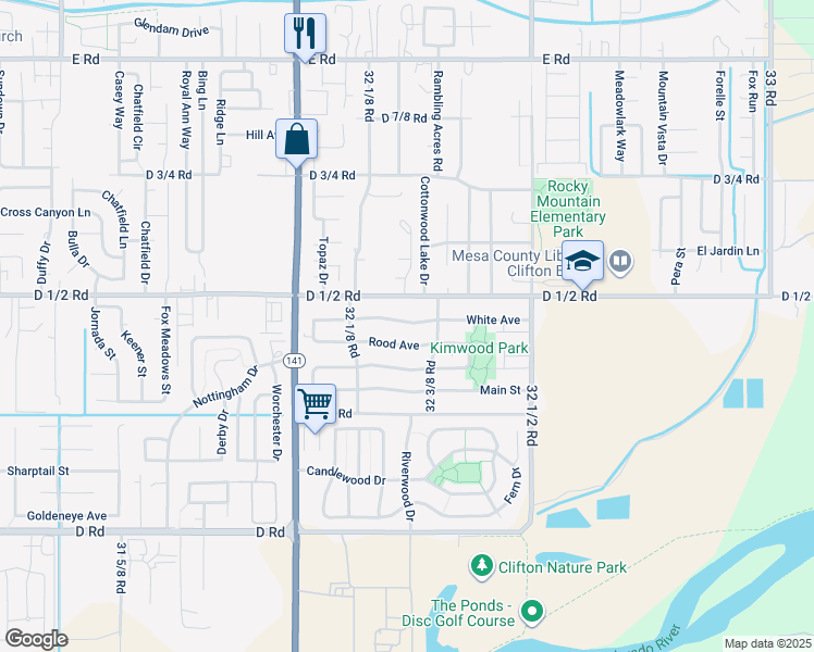 map of restaurants, bars, coffee shops, grocery stores, and more near 3227 White Avenue in Clifton