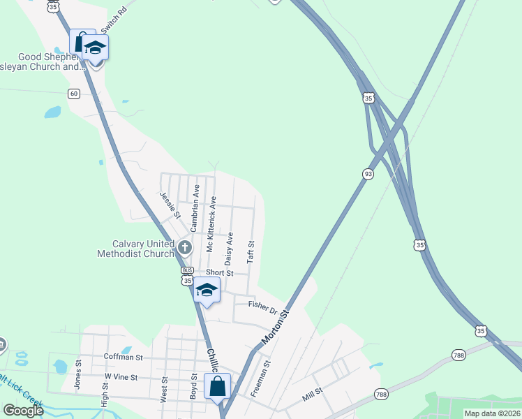 map of restaurants, bars, coffee shops, grocery stores, and more near 185 Taft Street in Jackson