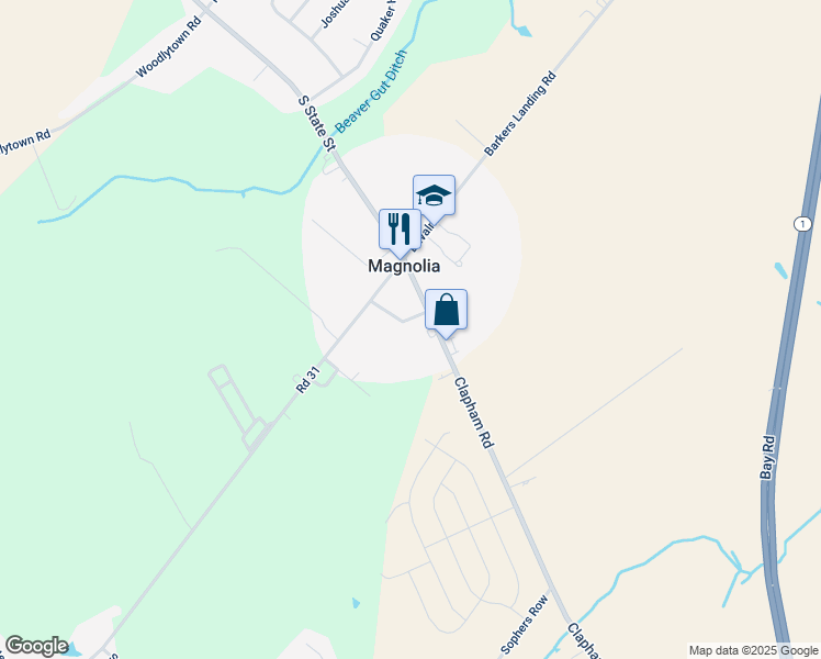 map of restaurants, bars, coffee shops, grocery stores, and more near 19 Thorn Street in Magnolia