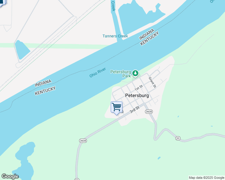 map of restaurants, bars, coffee shops, grocery stores, and more near 3073 Front Street in Petersburg