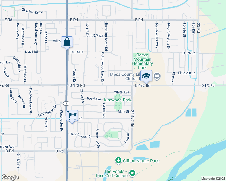 map of restaurants, bars, coffee shops, grocery stores, and more near 3235 White Avenue in Clifton