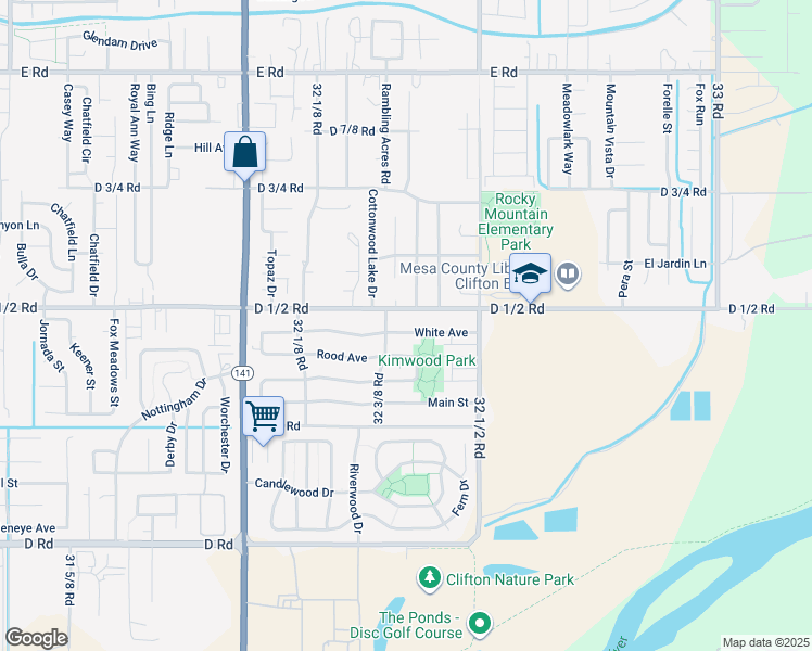 map of restaurants, bars, coffee shops, grocery stores, and more near 3235 White Avenue in Clifton