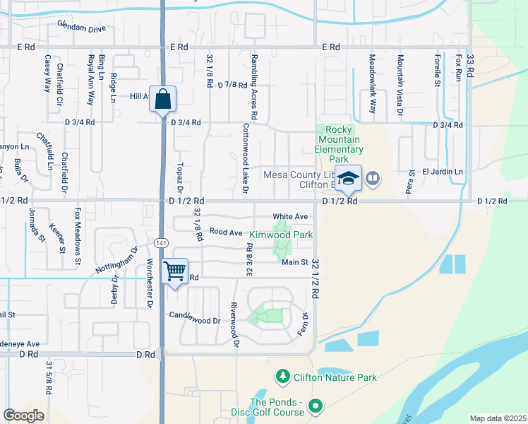 map of restaurants, bars, coffee shops, grocery stores, and more near 3235 White Avenue in Clifton