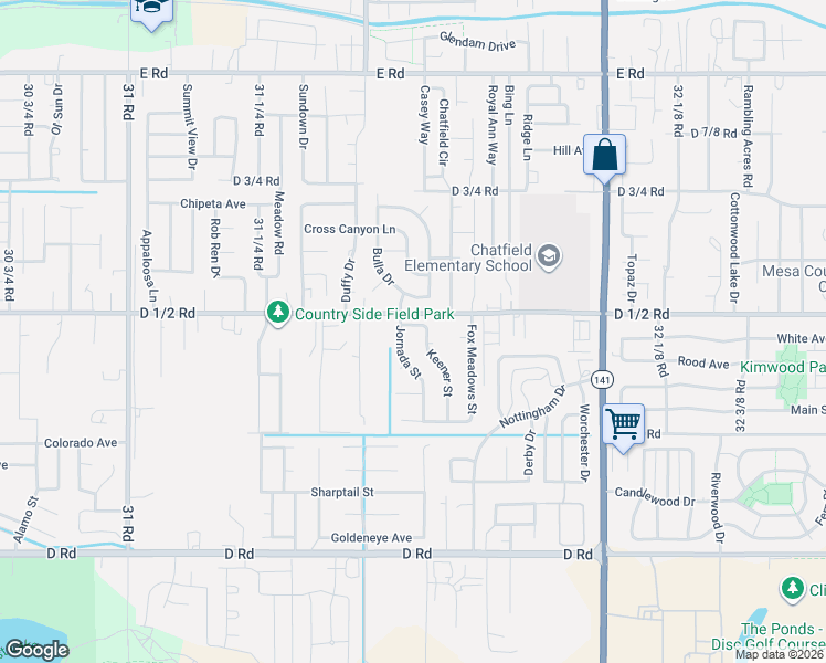 map of restaurants, bars, coffee shops, grocery stores, and more near 437 1/2 Keener Street in Grand Junction