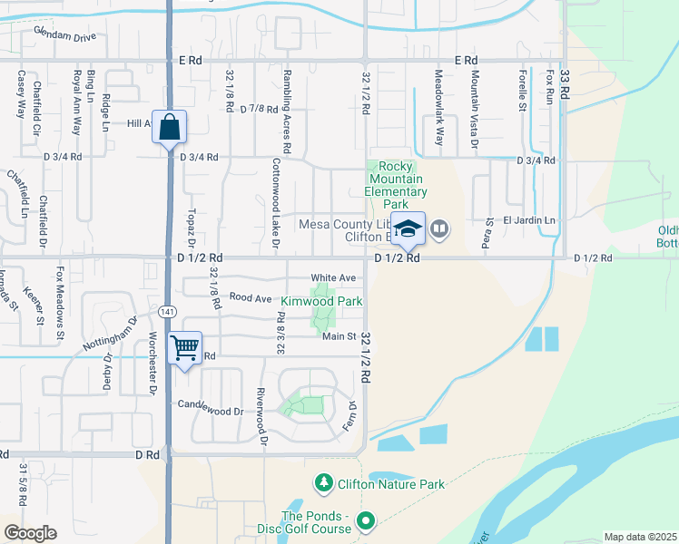 map of restaurants, bars, coffee shops, grocery stores, and more near 3244 White Avenue in Clifton