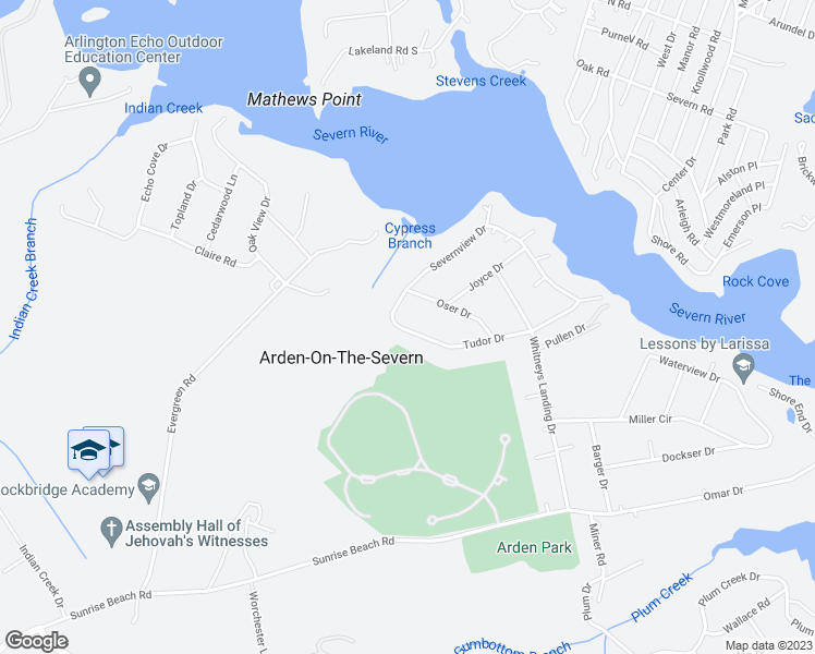 map of restaurants, bars, coffee shops, grocery stores, and more near 1061 Tudor Drive in Crownsville