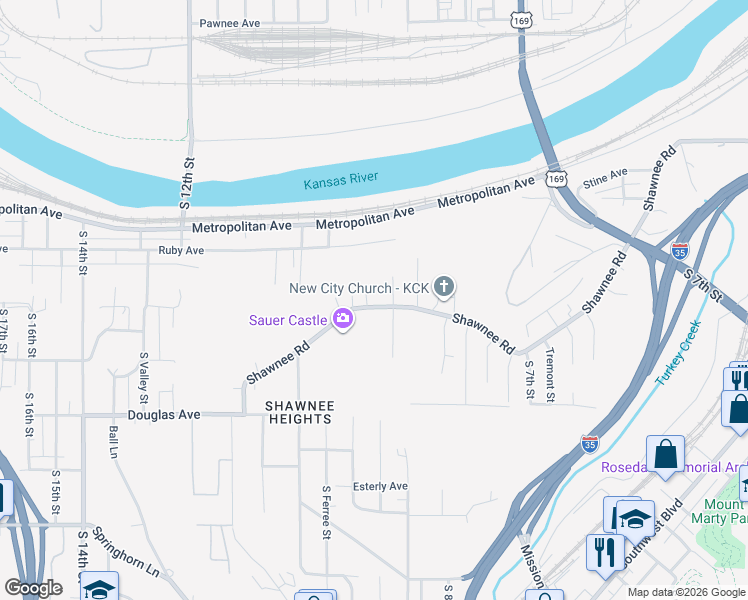 map of restaurants, bars, coffee shops, grocery stores, and more near 1639 South 9th Street in Kansas City