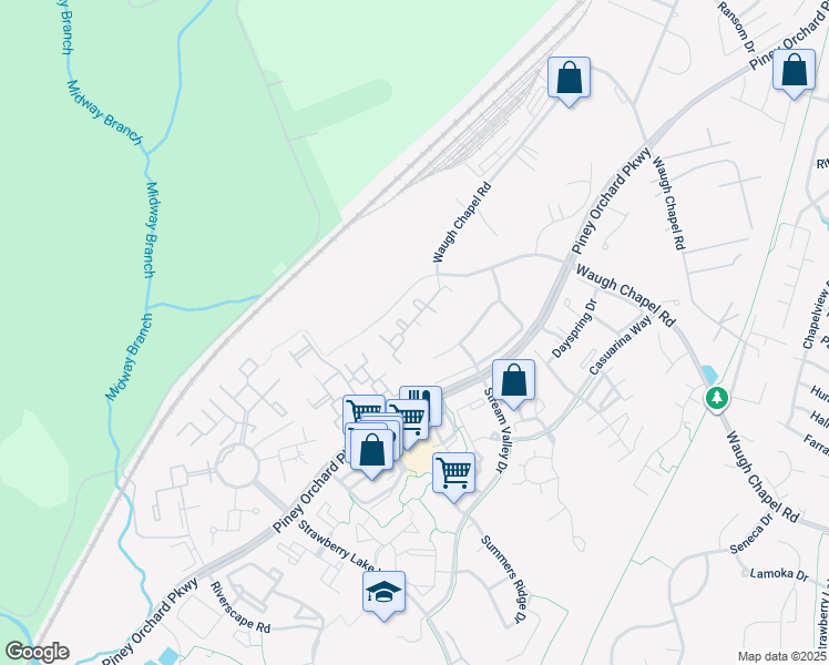 map of restaurants, bars, coffee shops, grocery stores, and more near 8609 Wintergreen Court in Odenton