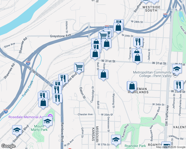 map of restaurants, bars, coffee shops, grocery stores, and more near in 