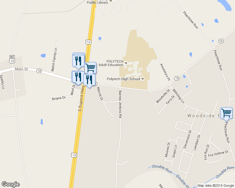 map of restaurants, bars, coffee shops, grocery stores, and more near 1344 Barney Jenkins Road in Felton