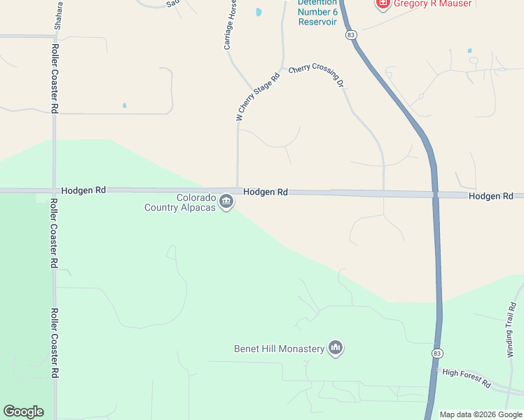 map of restaurants, bars, coffee shops, grocery stores, and more near 2995 Hodgen Road in Colorado Springs