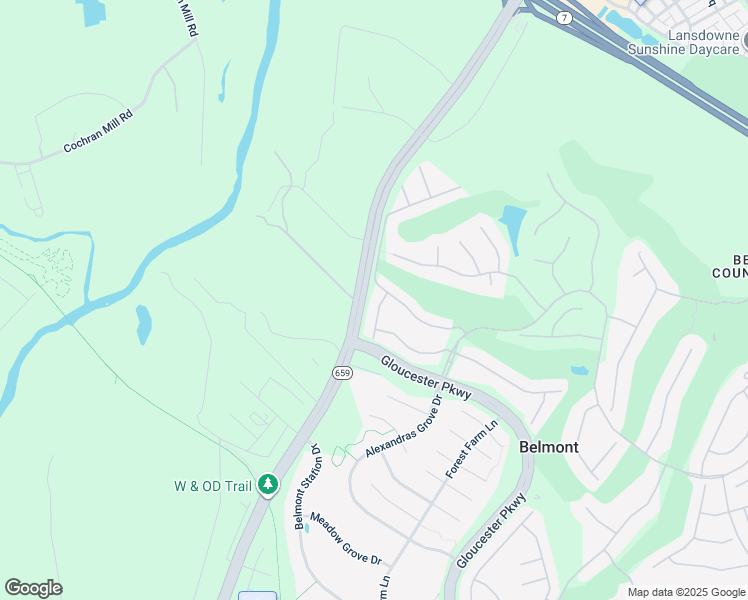 map of restaurants, bars, coffee shops, grocery stores, and more near 19745 Estancia Terrace in Ashburn