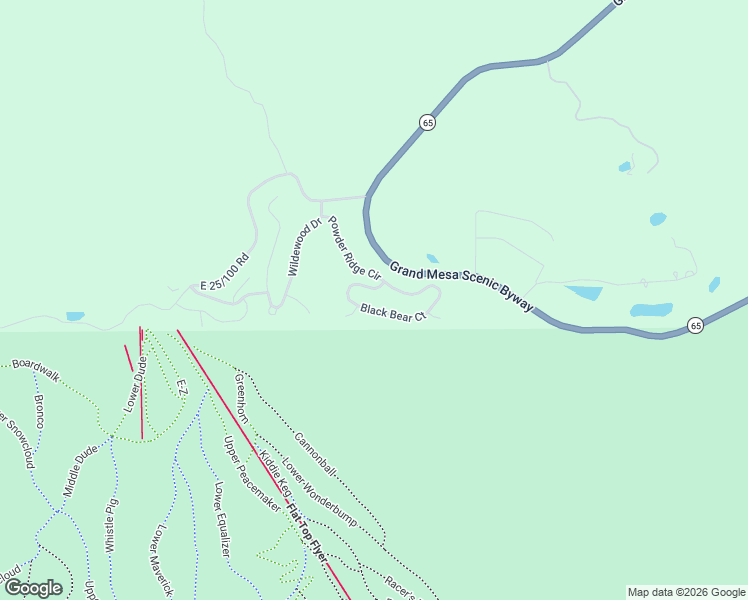map of restaurants, bars, coffee shops, grocery stores, and more near Highway 65 in Mesa