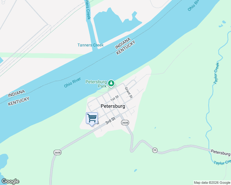 map of restaurants, bars, coffee shops, grocery stores, and more near 6583 Main Street in Petersburg