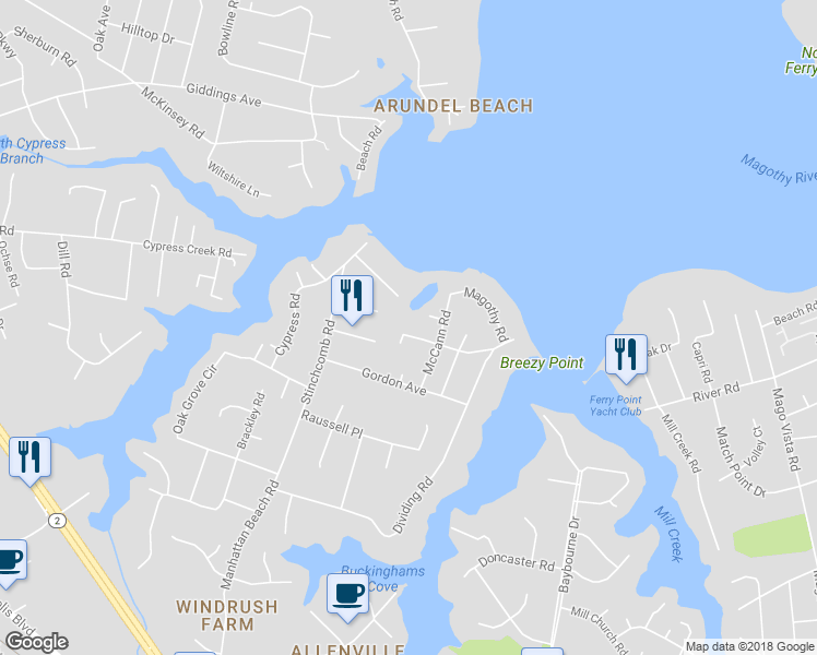 map of restaurants, bars, coffee shops, grocery stores, and more near 302 Community Road in Severna Park
