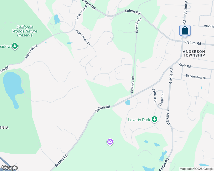 map of restaurants, bars, coffee shops, grocery stores, and more near 5709 Chestnut Ridge Drive in Cincinnati