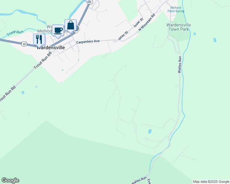 map of restaurants, bars, coffee shops, grocery stores, and more near in Wardensville