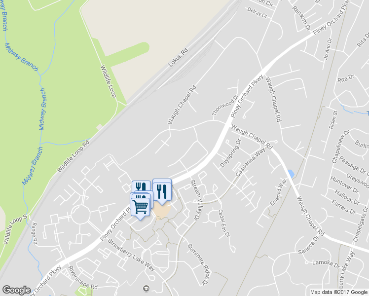 map of restaurants, bars, coffee shops, grocery stores, and more near 720 Pine Drift Drive in Odenton