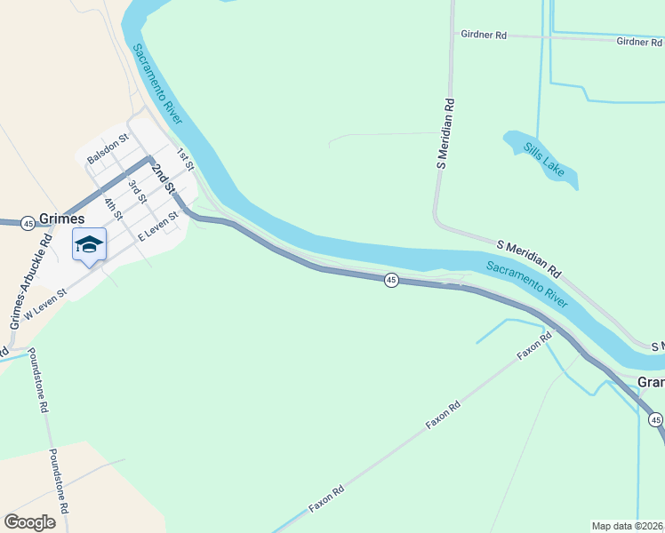 map of restaurants, bars, coffee shops, grocery stores, and more near 1st St in Meridian